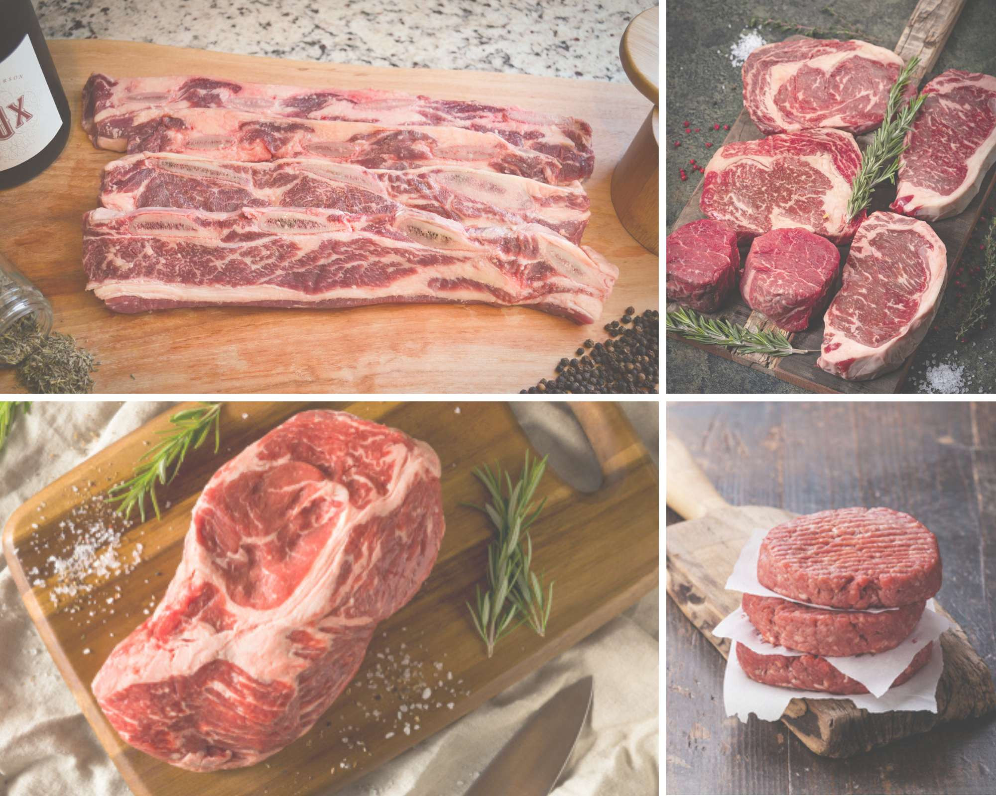 Grass-fed beef cuts from the ranch